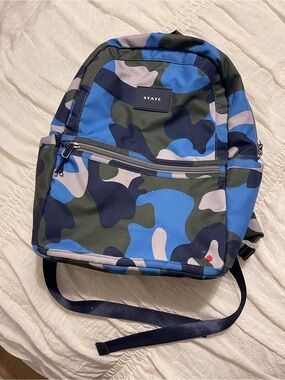 STATE Kids Kane Blue Camo Backpack